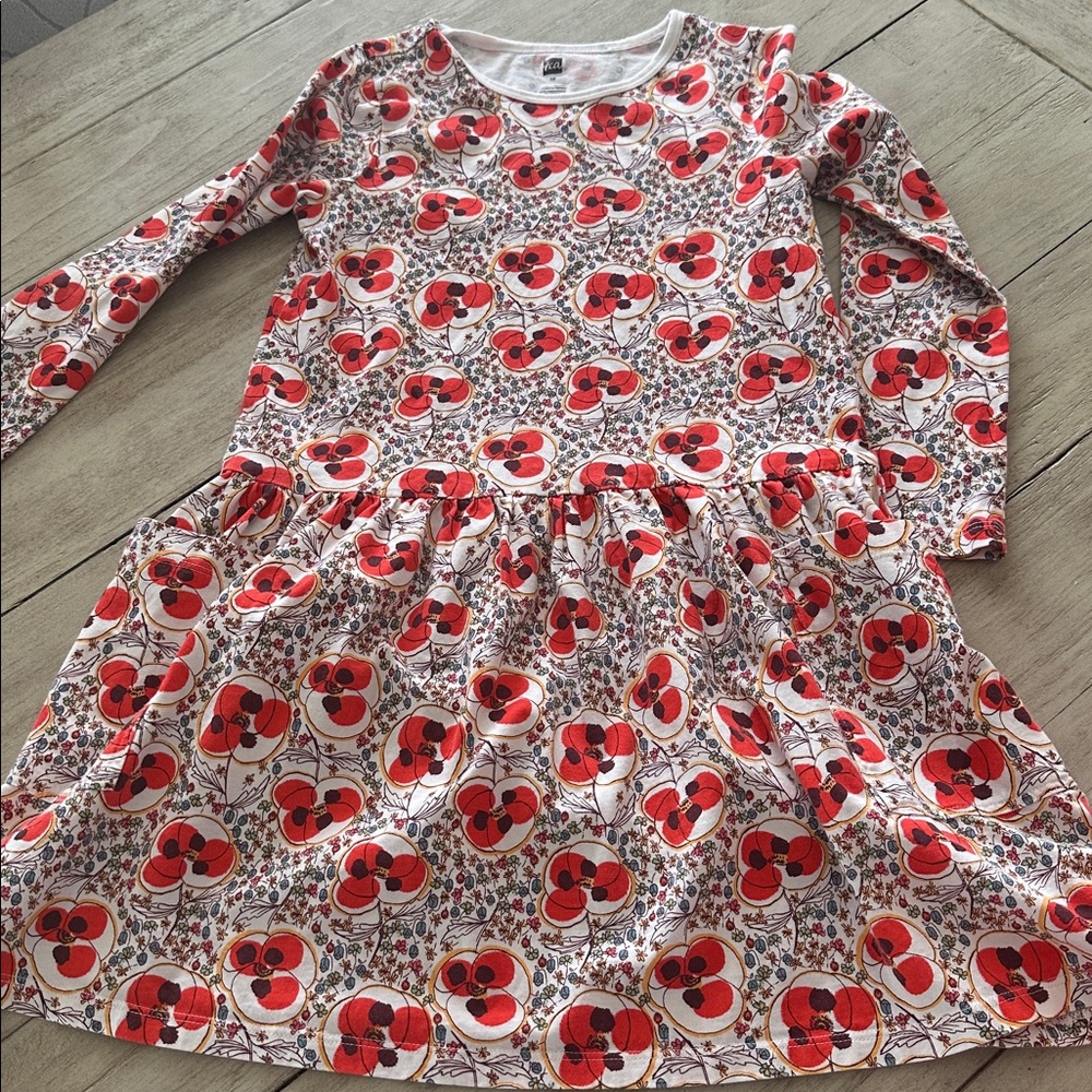 Tea Collection Floral Long Sleeve Dress size 10 Pockets